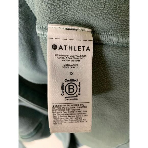 Athleta assymetrical moto jacket long sleeve blue women's size 1X - Picture 6 of 6